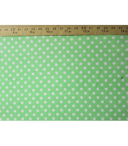100% Cotton Flannel Small Circle Print Green