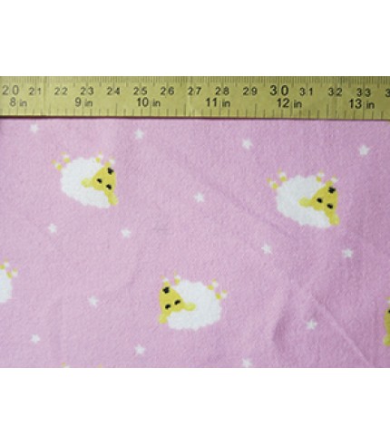 100% Cotton Flannel Sheep Print on Pink