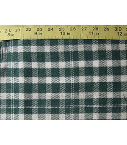 100% Cotton Flannel Plaid Green