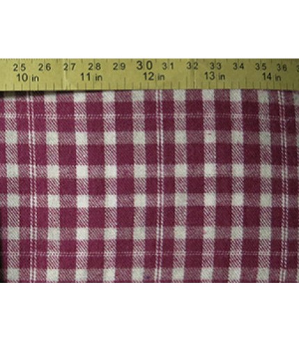 100% Cotton Flannel Plaid Burgundy