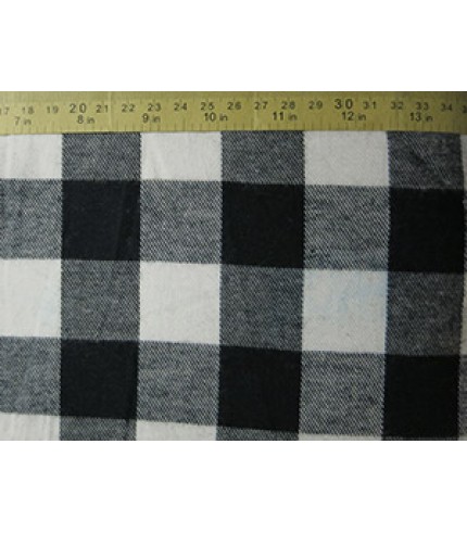 100% Cotton Flannel Plaid Black/White