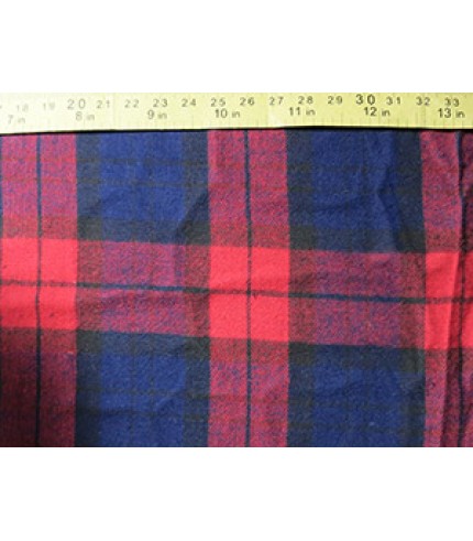 100%Cotton Flannel Plaid Blue/Red