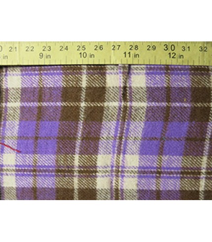 100% Cotton Flannel Plaid Violet/Brown