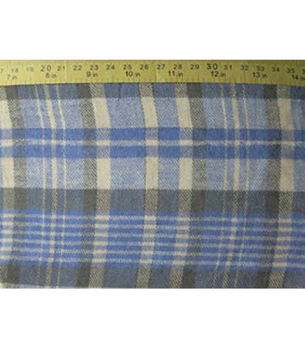 100% Cotton Flannel Plaid Powder Blue