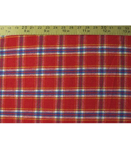 100% Cotton Flannel Plaid Blue/Red