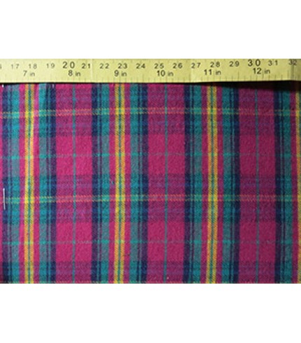 100% Cotton Flannel Plaid Green/Purple