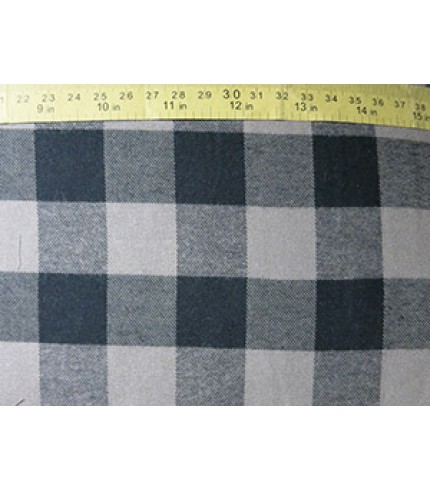 100% Cotton Flannel Plaid Black/Gray