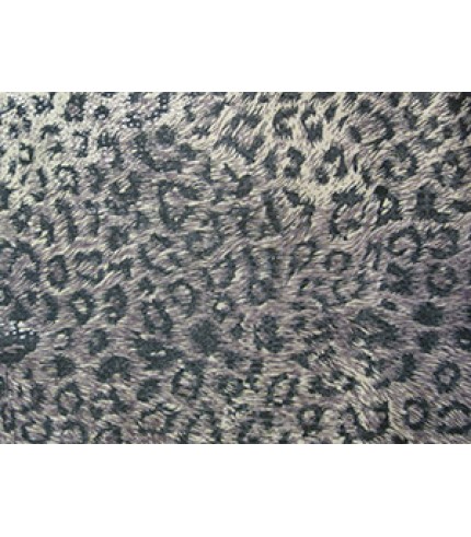 100% Poly Laminated Panne Cheetah Velour Black