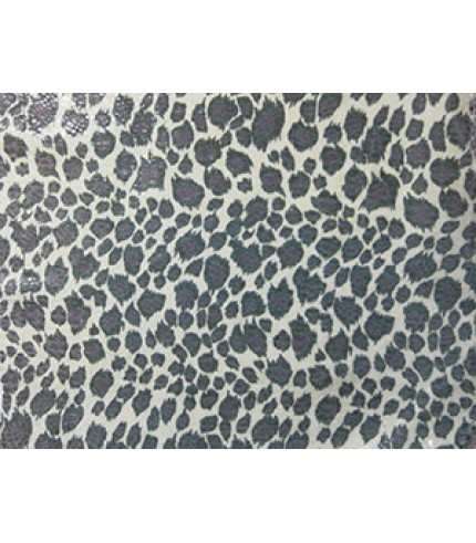 100% Poly Laminated Panne Cheetah Velour White