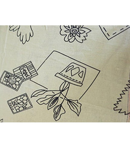 Cotton Linen Gardening Print Green