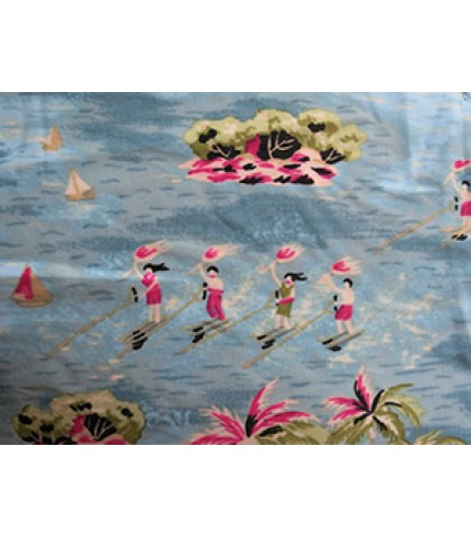 Nylon Spandex Lycra Beach Print Teal