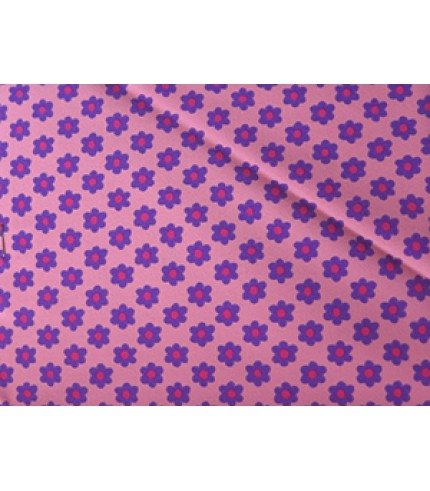 Nylon Spandex Lycra Purple Flower on Pink