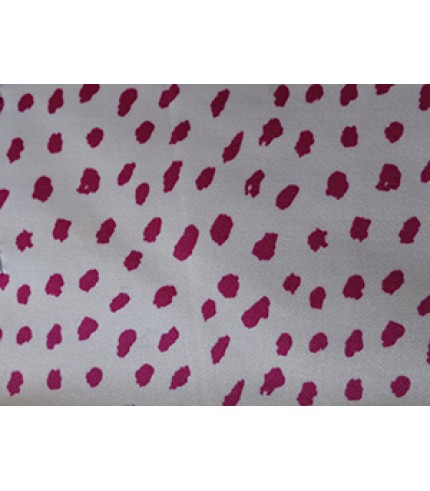 Nylon Spandex Lycra Pink Spot Print on White