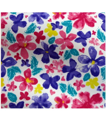 Nylon Spandex Tricot Floral Print Pink/Purple