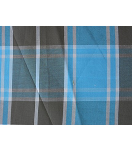 100% Cotton Plaid Turq/Gray