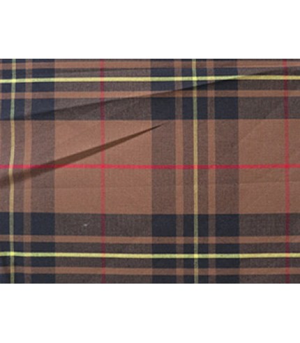100% Cotton Plaid Yellow/Red on Brown