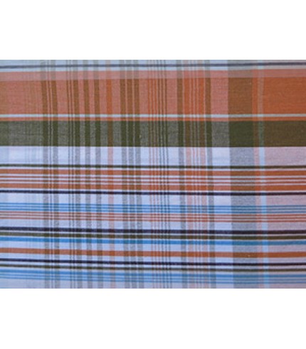 100% Cotton Plaid White/Orange