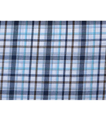 100% Cotton Plaid White/Blue
