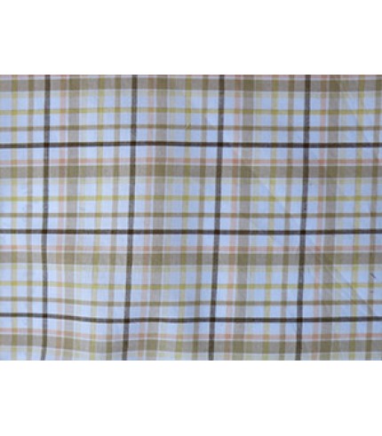 100% Cotton Plaid White/Beige
