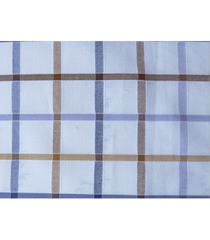 100% Cotton Plaid Violet/Brown on White