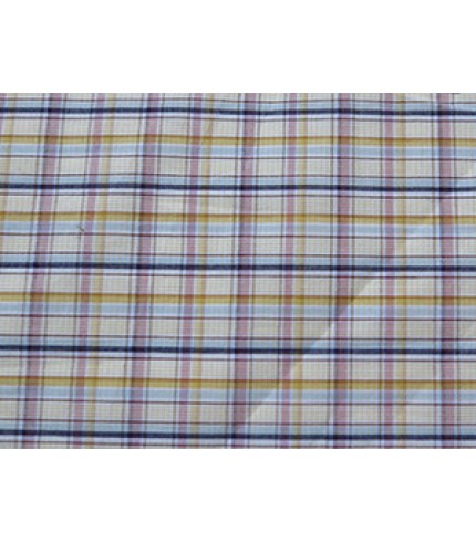 100% Cotton Plaid Pink/Blue on Yellow