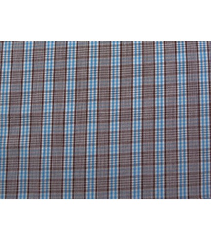 100% Cotton Plaid Turq/Brown