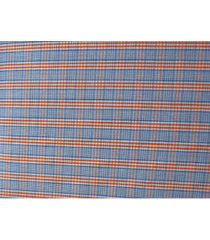 100% Cotton Plaid Turq/Orange