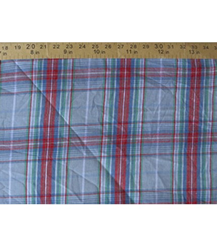 100% Cotton Plaid Red on Lt. Blue