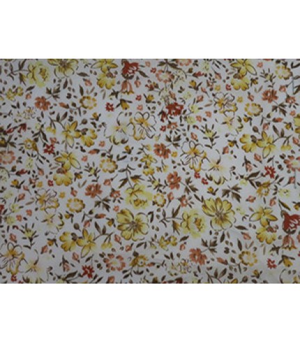100% Cotton Shirting Floral Print White