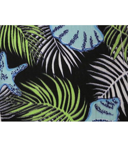 100% Cotton Shirting Leaf and Shell Print on Black