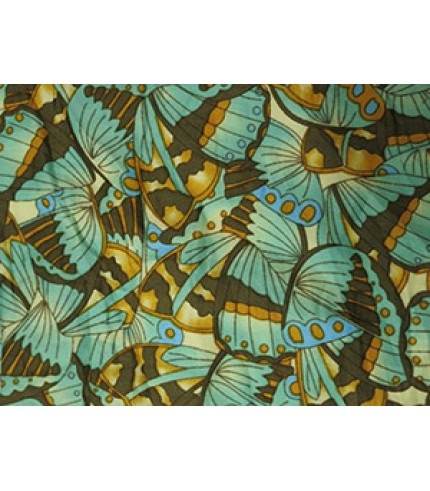 100% Cotton Shirting Butterfly Print Green/Yellow