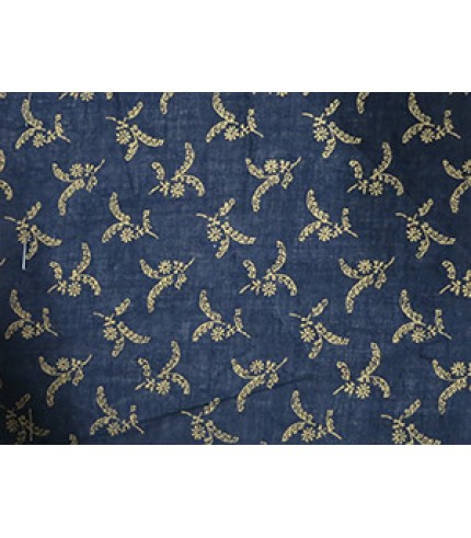 100% Cotton Shirting Brown Print on Blue